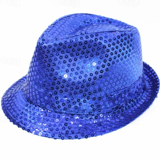 New OUKU Men's Kentucky Derby Hat Sun Hat Party Hat Yellow Red Polyester Sequins Fashion Casual Daily Saint Patrick Day Solid Color Sunscreen Breathable