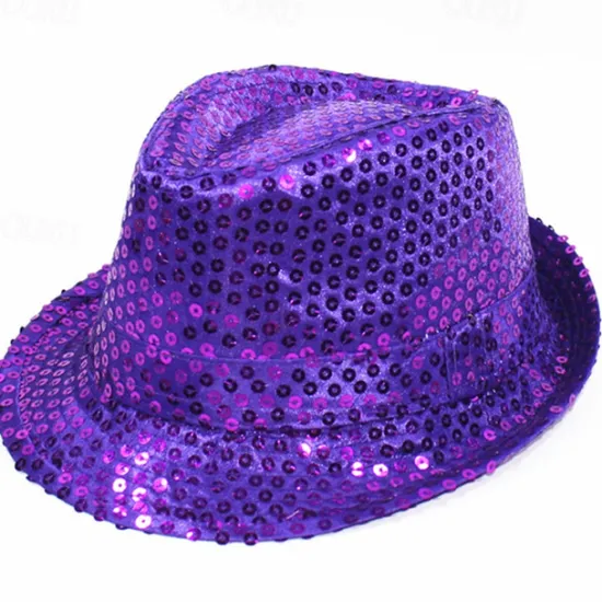 New OUKU Men's Kentucky Derby Hat Sun Hat Party Hat Yellow Red Polyester Sequins Fashion Casual Daily Saint Patrick Day Solid Color Sunscreen Breathable