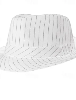 Sale OUKU Men's Kentucky Derby Hat Sun Hat Party Hat Dress Hat Black White Cotton Fashion Casual Street Daily Stripes Sunscreen Breathable