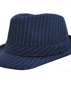 Sale OUKU Men's Kentucky Derby Hat Sun Hat Party Hat Dress Hat Black White Cotton Fashion Casual Street Daily Stripes Sunscreen Breathable
