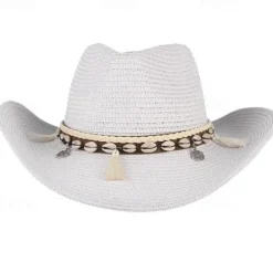 OUKU Men's Kentucky Derby Hat Sun Hat Party Hat Black White Polyester Tassel Fashion Casual Street Daily Plain Sunscreen Breathable