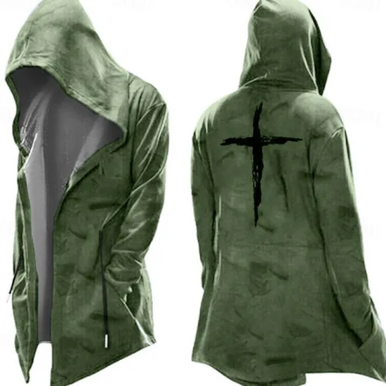 Discount OUKU Men's Knights Templar Graphic Prints Cross Hoodie Hoodies Sweatshirt Streetwear Basic Long Sleeve Hooded Sports & Outdoor Daily Going out Black Yellow Pocket Print Fall & Winter Designer