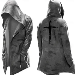 Discount OUKU Men's Knights Templar Graphic Prints Cross Hoodie Hoodies Sweatshirt Streetwear Basic Long Sleeve Hooded Sports & Outdoor Daily Going out Black Yellow Pocket Print Fall & Winter Designer