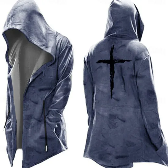 Discount OUKU Men's Knights Templar Graphic Prints Cross Hoodie Hoodies Sweatshirt Streetwear Basic Long Sleeve Hooded Sports & Outdoor Daily Going out Black Yellow Pocket Print Fall & Winter Designer