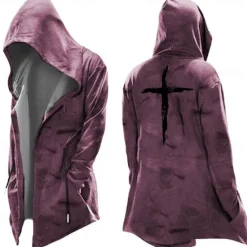 Discount OUKU Men's Knights Templar Graphic Prints Cross Hoodie Hoodies Sweatshirt Streetwear Basic Long Sleeve Hooded Sports & Outdoor Daily Going out Black Yellow Pocket Print Fall & Winter Designer