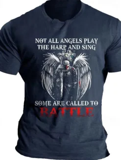 Sale OUKU Men's Knights Templar Quotes & Sayings T Shirt Graphic Tee 100% Cotton Short Sleeve Graphic Shirt Black Blue Green Comfortable Tee Vacation Daily Wear Fashion Designer Clothing