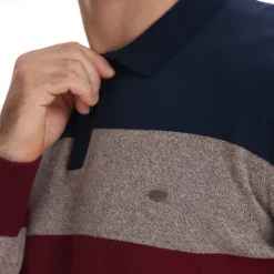 Hot OUKU Men's Knit Color Block Half Zip Knitwear Elegant Christmas Gifts Home Clothing Apparel Fall Winter Navy Blue Orange S M L
