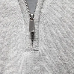 Sale OUKU Men's Knit Solid Color Half Zip Knitwear Elegant Christmas Gifts Home Clothing Apparel Fall Winter S M L Light Grey