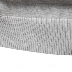 Sale OUKU Men's Knit Solid Color Half Zip Knitwear Elegant Christmas Gifts Home Clothing Apparel Fall Winter S M L Light Grey