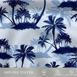 Hot OUKU Men's Leaf Coconut Tree Plants Swim Shorts Board Shorts Swimming Trunks Mid Waist Fashion Streetwear Designer Casual Daily Holiday Pocket Drawstring Elastic Waist Designer Clothing Apparel Blue