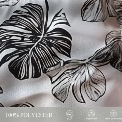 New OUKU Men's Leaf Graphic Prints Swim Trunks Swim Shorts Board Shorts Mid Waist Hawaiian Boho Casual Daily Holiday Drawstring with Mesh lining Elastic Waist Designer Clothing Apparel White