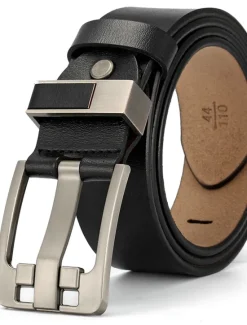 New OUKU Men's Leather Belt Classic Jean Belt Black Coffee Dermis Retro Traditional Plain Daily Wear Going out Weekend