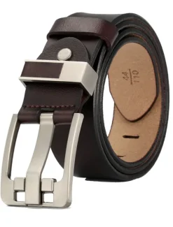 New OUKU Men's Leather Belt Classic Jean Belt Black Coffee Dermis Retro Traditional Plain Daily Wear Going out Weekend