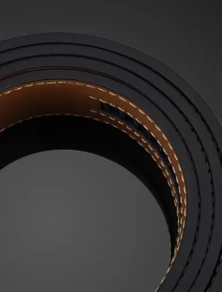 Outlet OUKU Men's Leather Belt 35mm Wide Ratchet Belt Dress Belt Black Cowhide Stylish Casual Gentleman Plain Meet Almost Any Occasion and Outfit