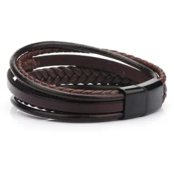 Best OUKU Men's Leather Bracelet Classic Imagine Stylish Simple Ethnic Fashion Casual / Sporty Leatherette Bracelet Jewelry Black / Brown For School Gift Daily Prom Festival