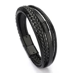 Best OUKU Men's Leather Bracelet Classic Imagine Stylish Simple Ethnic Fashion Casual / Sporty Leatherette Bracelet Jewelry Black / Brown For School Gift Daily Prom Festival