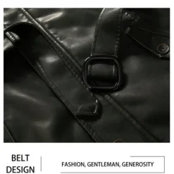 Online OUKU Men's Leather Jacket Motorcycle Jacket Outdoor Daily Wear Windproof Warm Pocket With Belt Fall Winter Plain Fashion Streetwear Stand Collar Regular Jacket Yellow