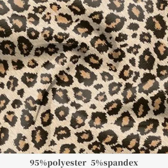Best OUKU Men's Leopard Print Dress Pants Mid Waist Business Casual Formal Outdoor Street Zipper Pocket Summer Spring Fall 3D Print White Brown black / white
