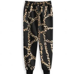 Online OUKU Men's Leopard Print Sweatpants Joggers Pants Trousers Mid Waist Drawstring Elastic Waist Fashion Casual Party Evening Wear Dailywear Pocket Spring Fall Winter 3D Print Black
