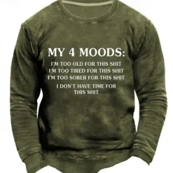 New OUKU Men's Letter Graphic Prints Funny Sweatshirts Sweatshirt Pullover Long Sleeve Sweatshirt Crew Neck Cool Daily Classic 3D Print Holiday Going out Streetwear Print Spring & Fall