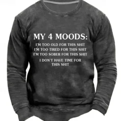 New OUKU Men's Letter Graphic Prints Funny Sweatshirts Sweatshirt Pullover Long Sleeve Sweatshirt Crew Neck Cool Daily Classic 3D Print Holiday Going out Streetwear Print Spring & Fall