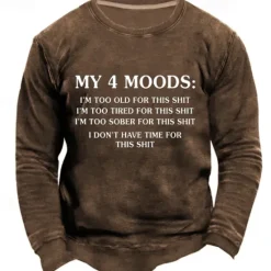 New OUKU Men's Letter Graphic Prints Funny Sweatshirts Sweatshirt Pullover Long Sleeve Sweatshirt Crew Neck Cool Daily Classic 3D Print Holiday Going out Streetwear Print Spring & Fall