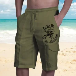 Best OUKU Men's Letter Graphic Prints Cargo Shorts Summer Shorts Mid Waist Streetwear Designer Casual Daily Holiday Elastic Waist Drawstring Print Designer Clothing Apparel