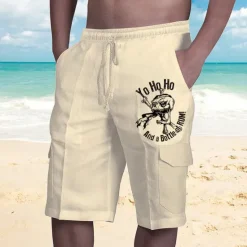 Best OUKU Men's Letter Graphic Prints Cargo Shorts Summer Shorts Mid Waist Streetwear Designer Casual Daily Holiday Elastic Waist Drawstring Print Designer Clothing Apparel