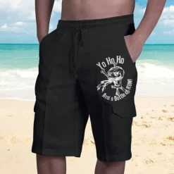 Best OUKU Men's Letter Graphic Prints Cargo Shorts Summer Shorts Mid Waist Streetwear Designer Casual Daily Holiday Elastic Waist Drawstring Print Designer Clothing Apparel