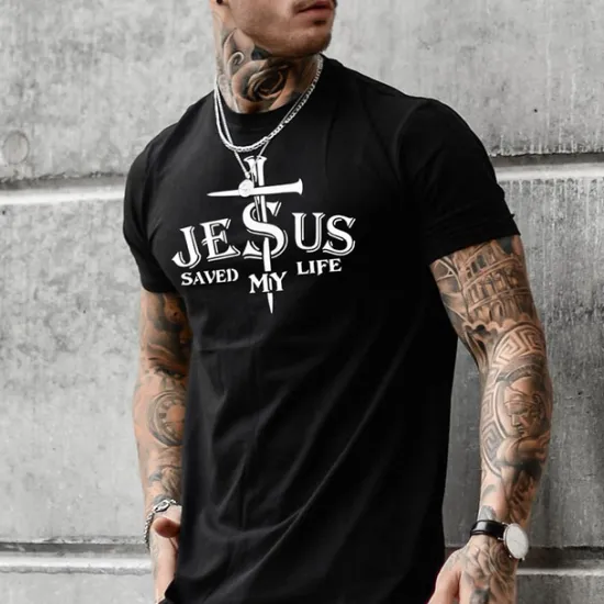 New OUKU Men's Letter Graphic Prints T Shirt Graphic Tee Cotton Short Sleeve Graphic Shirt Black Red Army Green Comfortable Tee Outdoor Street Fashion Designer Clothing