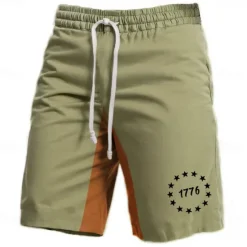 Online OUKU Men's Letter Graphic Prints Sweat Shorts Beach Shorts Terry Shorts Mid Waist Vintage Casual Daily Holiday Streetwear Drawstring Elastic Waist 3D Print Designer Clothing Apparel