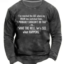 Hot OUKU Men's Letter Graphic Prints Funny Sweatshirts Sweatshirt Pullover Long Sleeve Sweatshirt Crew Neck Cool Daily Classic 3D Print Holiday Going out Streetwear Print Spring & Fall