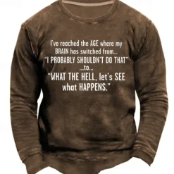 Hot OUKU Men's Letter Graphic Prints Funny Sweatshirts Sweatshirt Pullover Long Sleeve Sweatshirt Crew Neck Cool Daily Classic 3D Print Holiday Going out Streetwear Print Spring & Fall