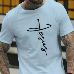 New OUKU Men's Letter Letter Print T Shirt Casual Style Cotton Short Sleeve Graphic Shirt Wine Black White Comfortable Tee Vacation Casual Fashion Designer Clothing