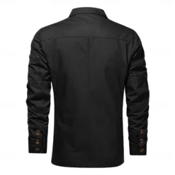 Discount OUKU Men's Letter Print Cotton Suit Jacket Suits Coat Blazer Casual Outdoor Dailywear Long Sleeve Notch Lapel Collar Outwear Pockets Button Down Stripe Lined Suit Jacket Fall Winter Black khaki Army Green