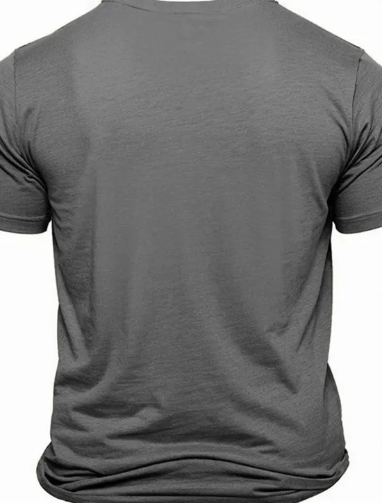 OUKU Men's Letter Print T Shirt Tee Top 100% Cotton Short Sleeve Graphic Shirt Light Heather Grey White Dark Grey Comfortable Tee Street Sports Outdoor Fashion Designer Clothing