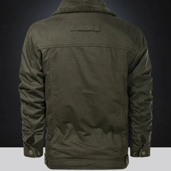 Outlet OUKU Men's Letter Printed Embroidered Fleece Jacket Sherpa Trucker Jacket Work Cargo Jacket Turn-Down Collar Warm Winter Cotton Jacket Vintage Casual Going Out Coat Multi-Pockets