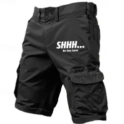 Sale OUKU Men's Letter Printed Funny Cargo Shorts Work Shorts Mid Waist Classic Casual Outdoor Camping & Hiking Multiple Pockets Designer Clothing Apparel