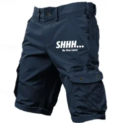 Sale OUKU Men's Letter Printed Funny Cargo Shorts Work Shorts Mid Waist Classic Casual Outdoor Camping & Hiking Multiple Pockets Designer Clothing Apparel