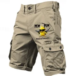 Discount OUKU Men's Letter Printed Funny Duck Cargo Shorts Work Shorts Mid Waist Classic Casual Outdoor Camping & Hiking Multiple Pockets Designer Clothing Apparel