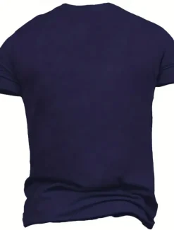Hot OUKU Men's Letter Printed Funny T Shirt Tee Top 100% Cotton Short Sleeve Graphic Shirt Dark Grey Dark Blue Comfortable Tee Street Sports Outdoor Fashion Designer Clothing