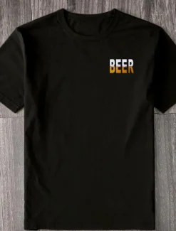 Best OUKU Men's Letter Printed Oktoberfest Beer T Shirt Tee Top 100% Cotton Short Sleeve Graphic Shirt Comfortable Tee Street Sports Outdoor Fashion Designer Clothing Black