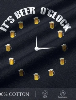 Best OUKU Men's Letter Printed Oktoberfest Beer T Shirt Tee Top 100% Cotton Short Sleeve Graphic Shirt Comfortable Tee Street Sports Outdoor Fashion Designer Clothing Black
