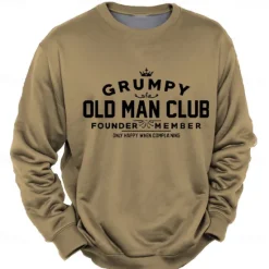 Hot OUKU Men's Letter Printed Old Man Sweatshirt Sweatshirt Long Sleeve Sweatshirt Crew Neck Fashion Daily Casual 3D Printing Holiday Going out Streetwear Crewneck 3D Print Winter Spring & Fall
