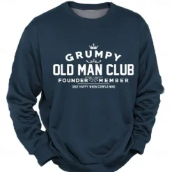 Hot OUKU Men's Letter Printed Old Man Sweatshirt Sweatshirt Long Sleeve Sweatshirt Crew Neck Fashion Daily Casual 3D Printing Holiday Going out Streetwear Crewneck 3D Print Winter Spring & Fall