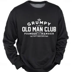 Hot OUKU Men's Letter Printed Old Man Sweatshirt Sweatshirt Long Sleeve Sweatshirt Crew Neck Fashion Daily Casual 3D Printing Holiday Going out Streetwear Crewneck 3D Print Winter Spring & Fall