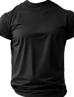 New OUKU Men's Letter Printed T Shirt Tee Top 100% Cotton Short Sleeve Graphic Shirt Comfortable Tee Street Sports Outdoor Fashion Designer Clothing Black