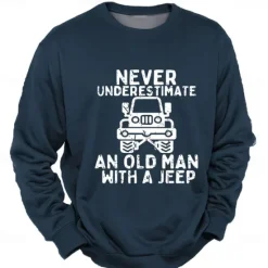 Clearance OUKU Men's Letter Printed Vehicle Sweatshirt Sweatshirt Long Sleeve Sweatshirt Crew Neck Fashion Daily Casual 3D Printing Holiday Going out Streetwear Crewneck 3D Print Winter Spring & Fall