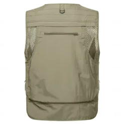 Sale OUKU Men's Letter Printed Vest Waistcoat Gilet Tactical Practical Removable Casual Sports Outdoor Fishing Photography Mesh Side Pockets Quick Dry Fall Winter Collarless Sleeveless khaki Army Green Dark