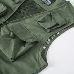 Clearance OUKU Men's Letter Printed Vest Waistcoat Gilet Tactical Practical Removable Casual Sports Outdoor Fishing Photography Mesh Side Pockets Quick Dry Fall Winter Collarless Sleeveless khaki Army Green Dark